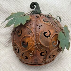 Decorative Metal Pumpkin Candle Holder